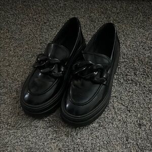 ASOS Black Chain Detail Loafers